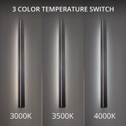 Revels 2 Light 72 inch Black Outdoor Wall Light in 3500K