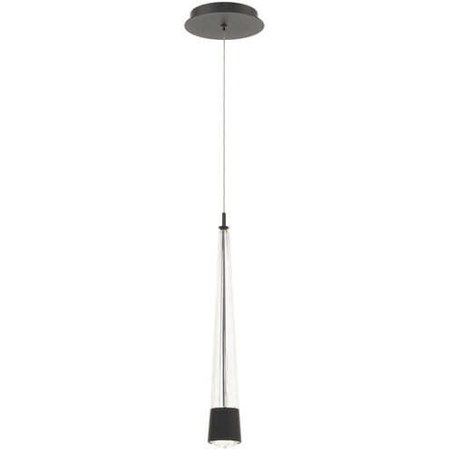 Quill LED 2.34 inch Black Pendant Ceiling Light in 3000K, dweLED