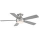 Odyssey 52 inch Brushed Nickel Flush Mount Ceiling Fans, Smart Fan