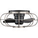 Aella 22 inch Brushed Nickel Matte Black with Matte Black Blades Flush Mount Ceiling Fans