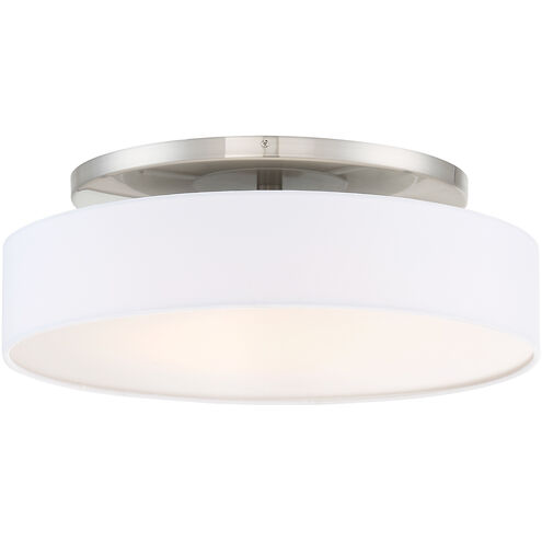 Manhattan LED 20 inch Brushed Nickel Semi-Flush Mount Ceiling Light, dweLED
