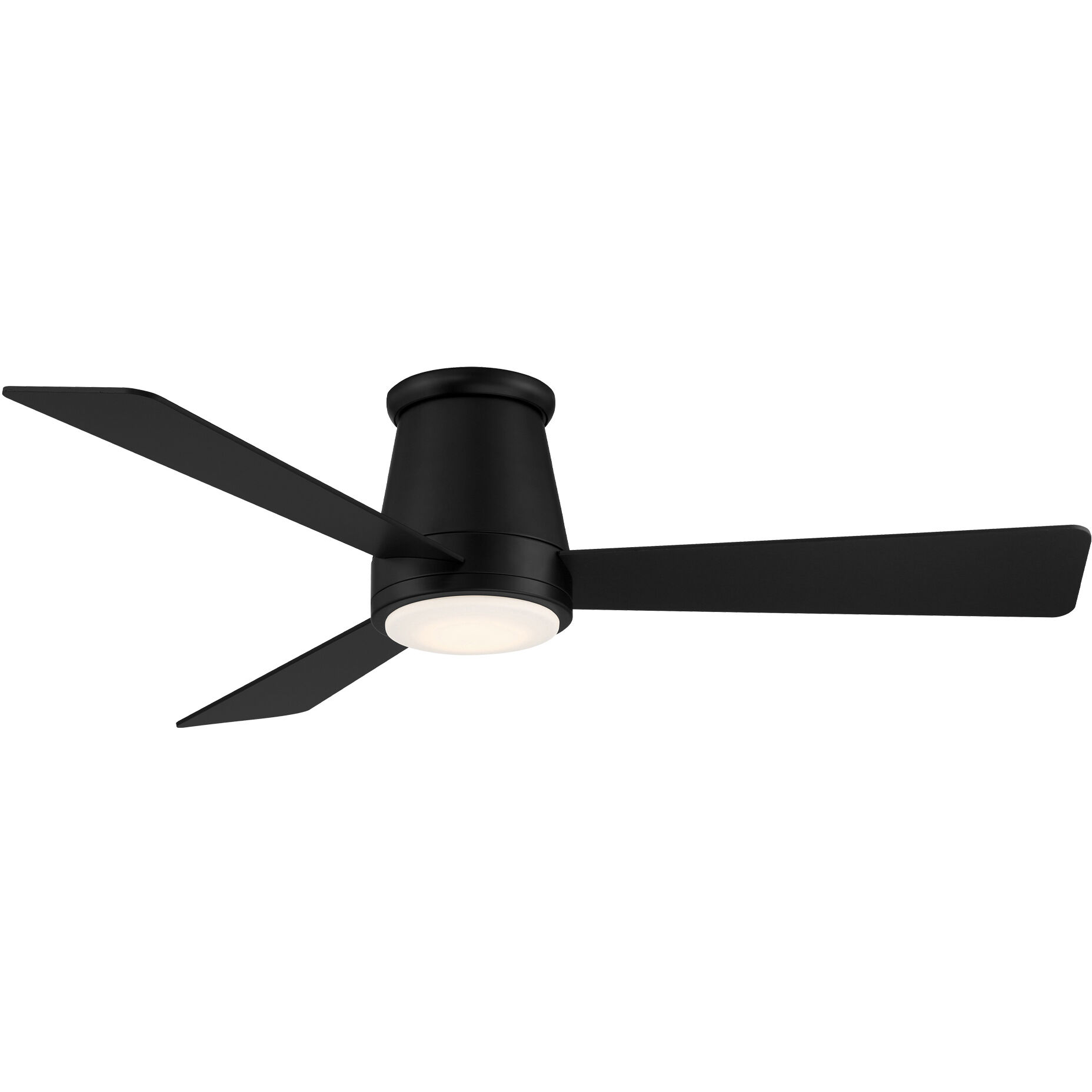 Hug 52 inch Matte Black Flush Mount Ceiling Fans, Smart Fan