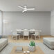 San Francisco 44 inch Matte White Downrod Ceiling Fans, Smart Fan