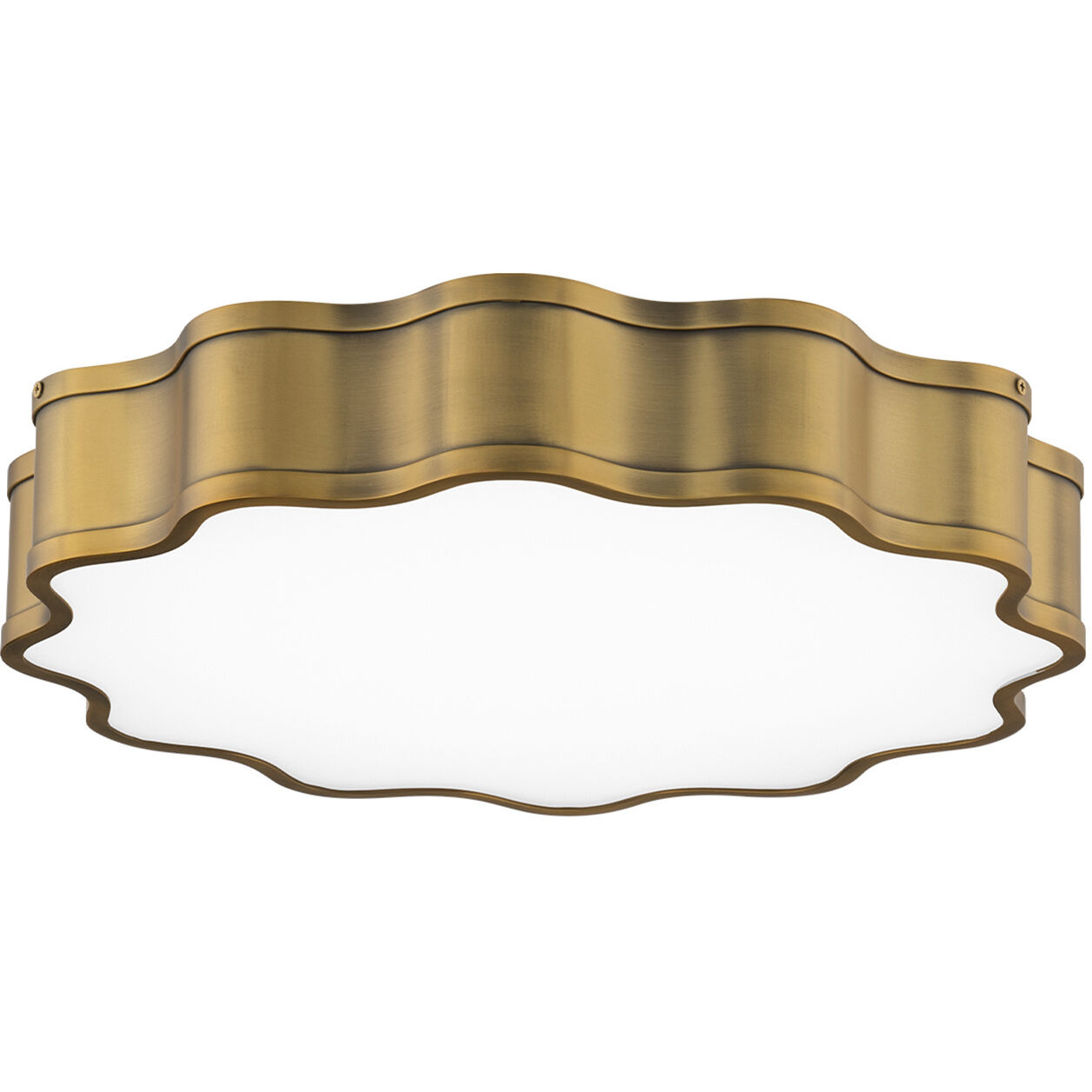 Vaughan LED 20 inch Aged Brass Flush Mount Ceiling Light, dweLED