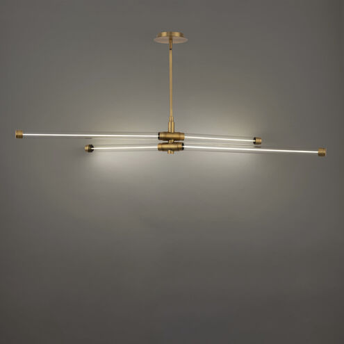 Jedi 2 Light 44.75 inch Aged Brass Linear Chandelier Ceiling Light