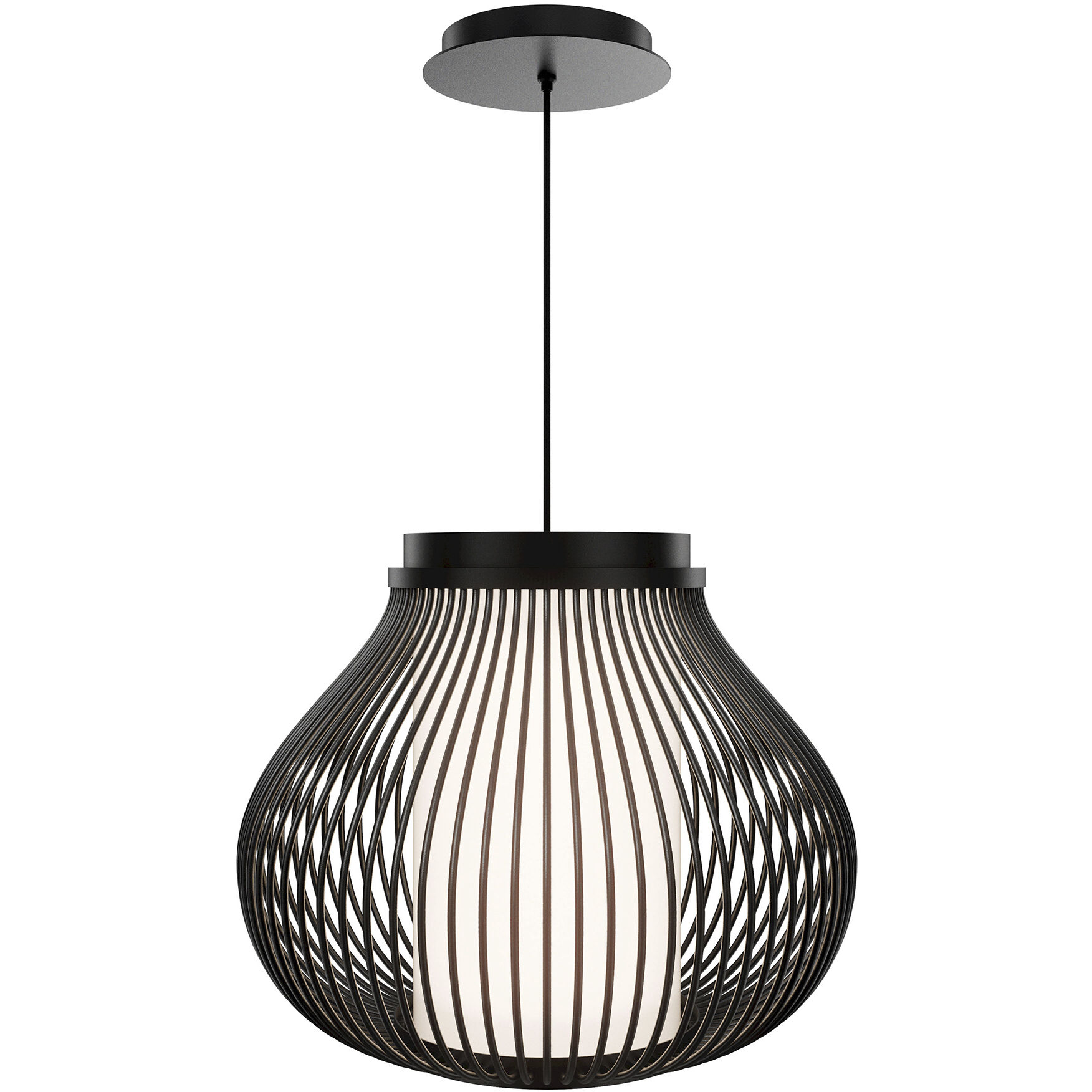Poppin LED 16 inch Black Outdoor Pendant, dweLED