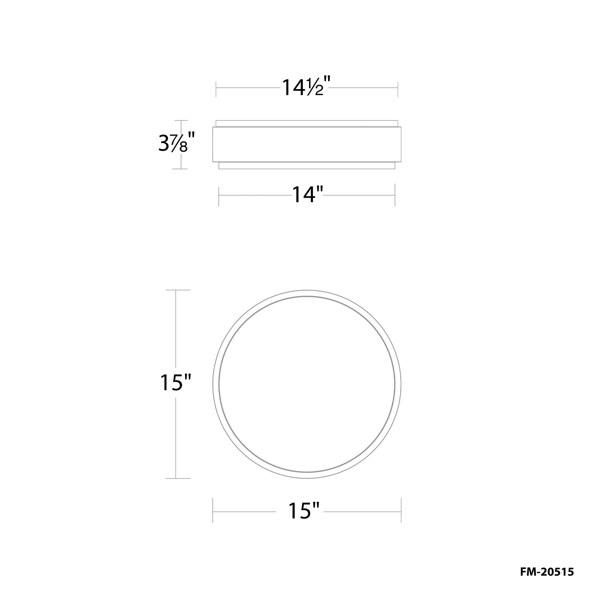 Salvo LED 15 inch White and Aged Brass Flush Mount Ceiling Light in 3000K, White/Aged Brass, dweLED