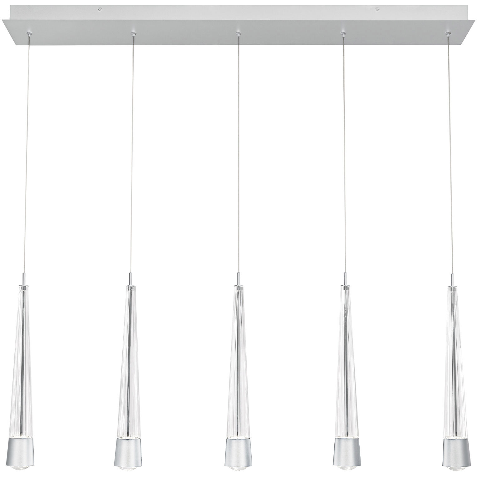 Quill LED 4.88 inch Chrome Multi-Light Pendant Ceiling Light, dweLED