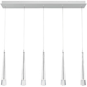 Quill LED 4.88 inch Chrome Multi-Light Pendant Ceiling Light, dweLED