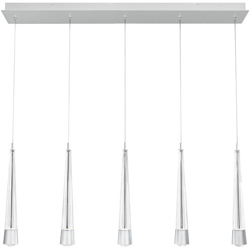 Quill LED 4.88 inch Chrome Multi-Light Pendant Ceiling Light, dweLED