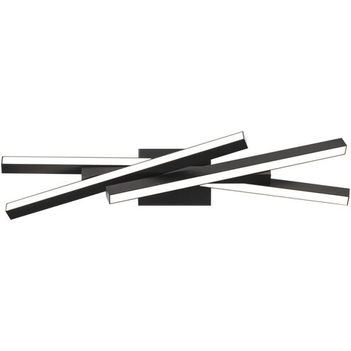 Parallax 4 Light 27 inch Black Bath Vanity Light Wall Light in 3000K