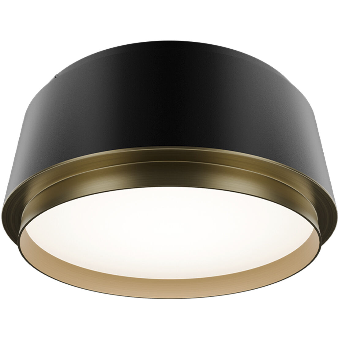 Salvo LED 9 inch Black and Aged Brass Flush Mount Ceiling Light in 3000K, Black Aged Brass, dweLED