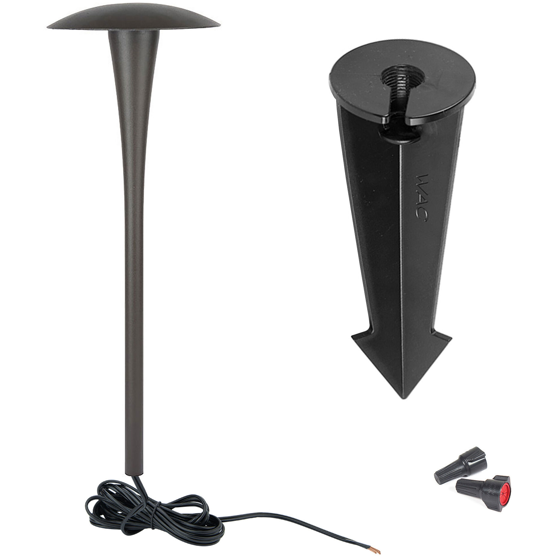 Round 12 5.8 watt Solid Brass Coated in Bronze Path Lighting in 3000K, Bronzed Brass, Path and Area Light, WAC Landscape