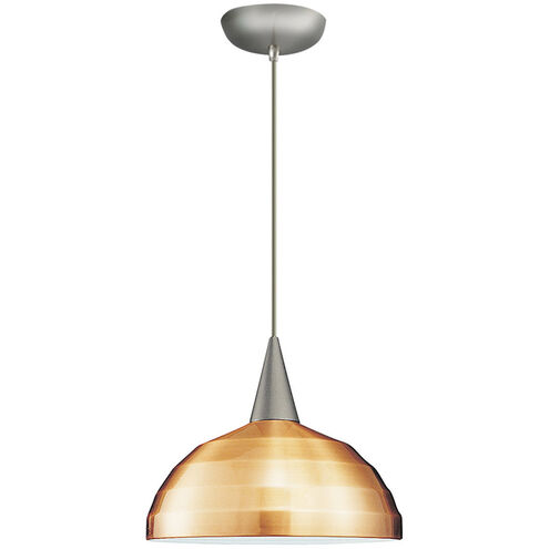 Cosmopolitan LED 7 inch Brushed Nickel Pendant Ceiling Light in 12, Copper, Canopy Mount PLD