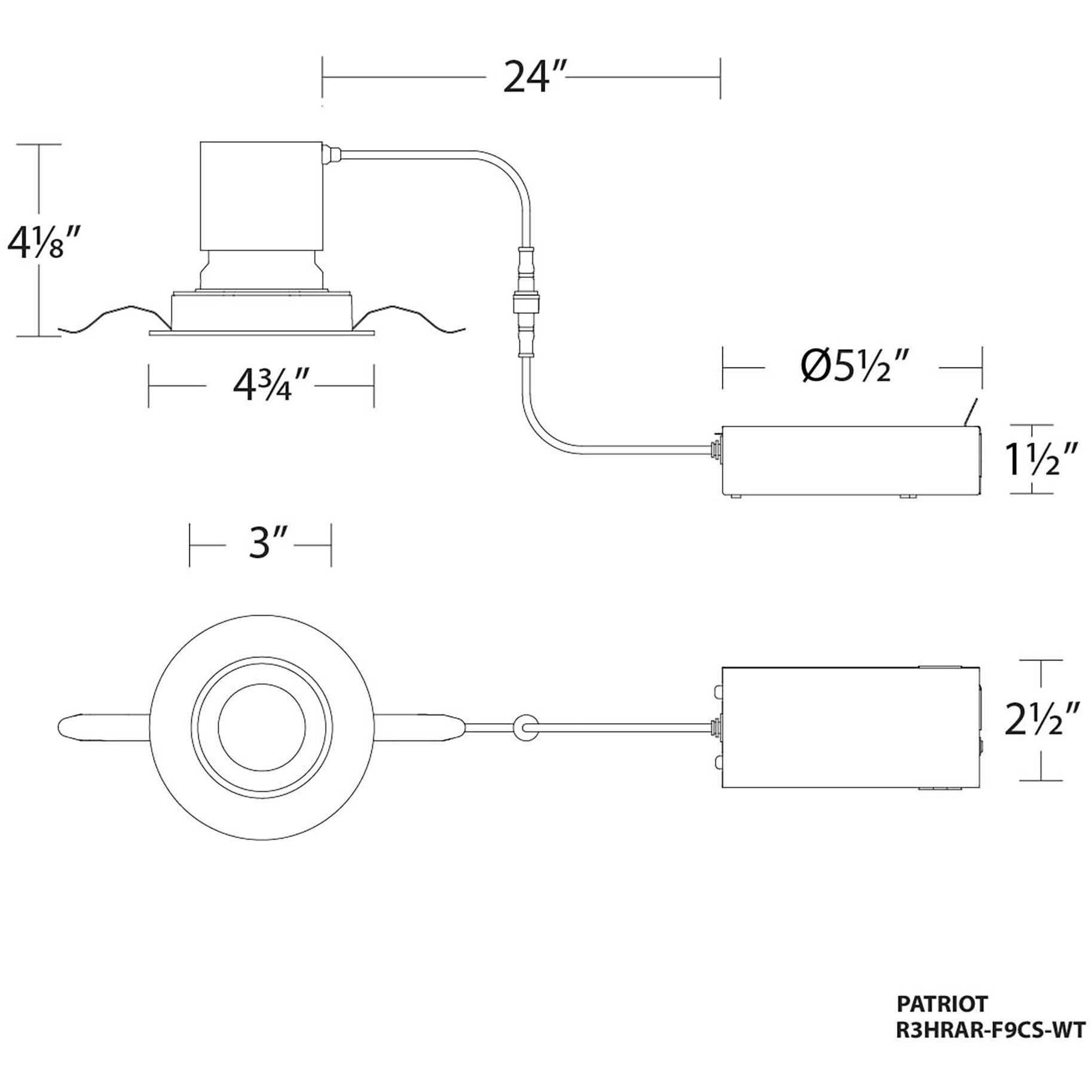 Patriot LED White Complete Kit Recessed Lighting