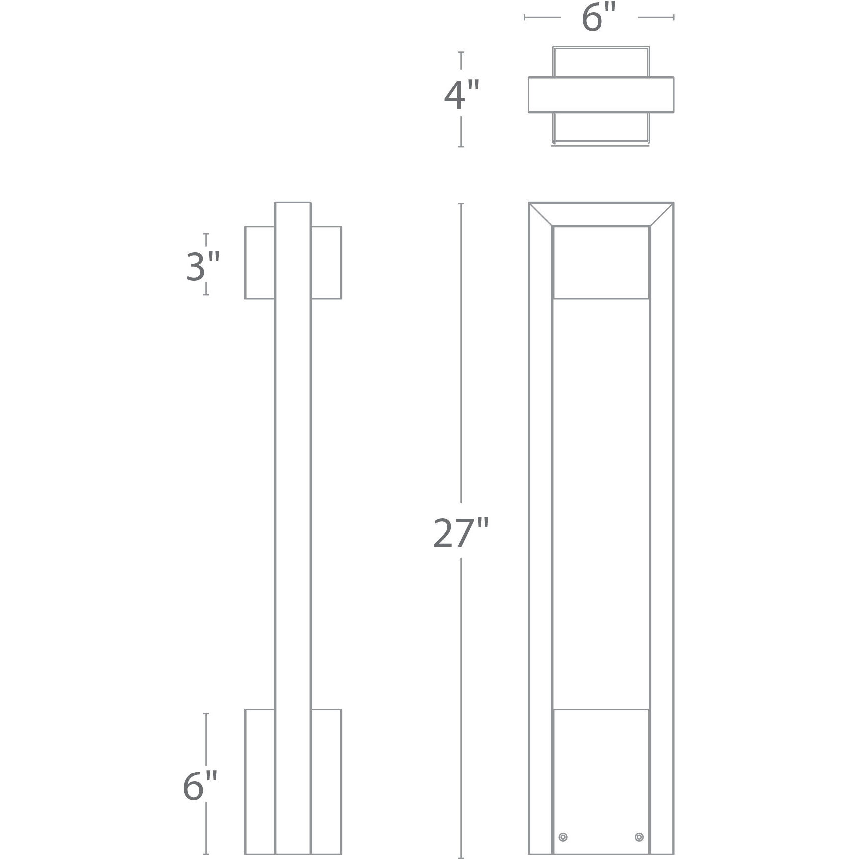 Park 120 12.5 watt Bronze Bollard Lighting in 2700K, WAC Landscape
