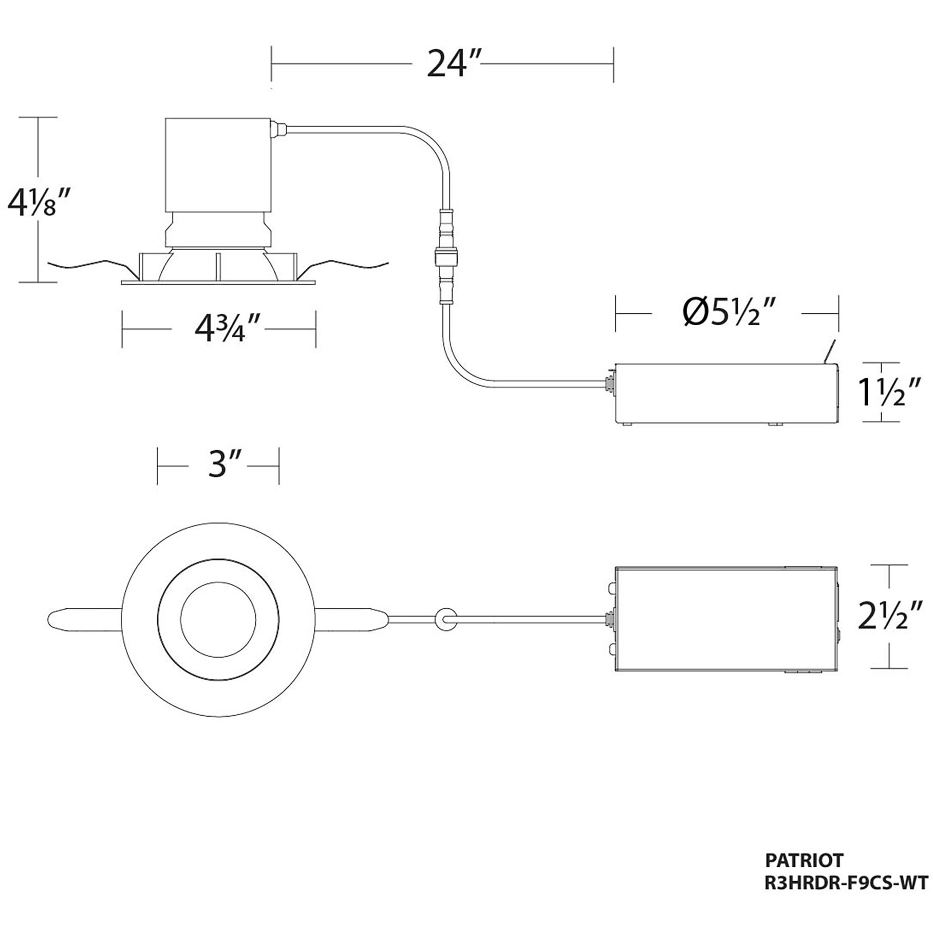 Patriot LED White Complete Kit Recessed Lighting