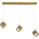 Ice Cube LED 7.75 inch Aged Brass Multi-Light Pendant Ceiling Light, dweLED