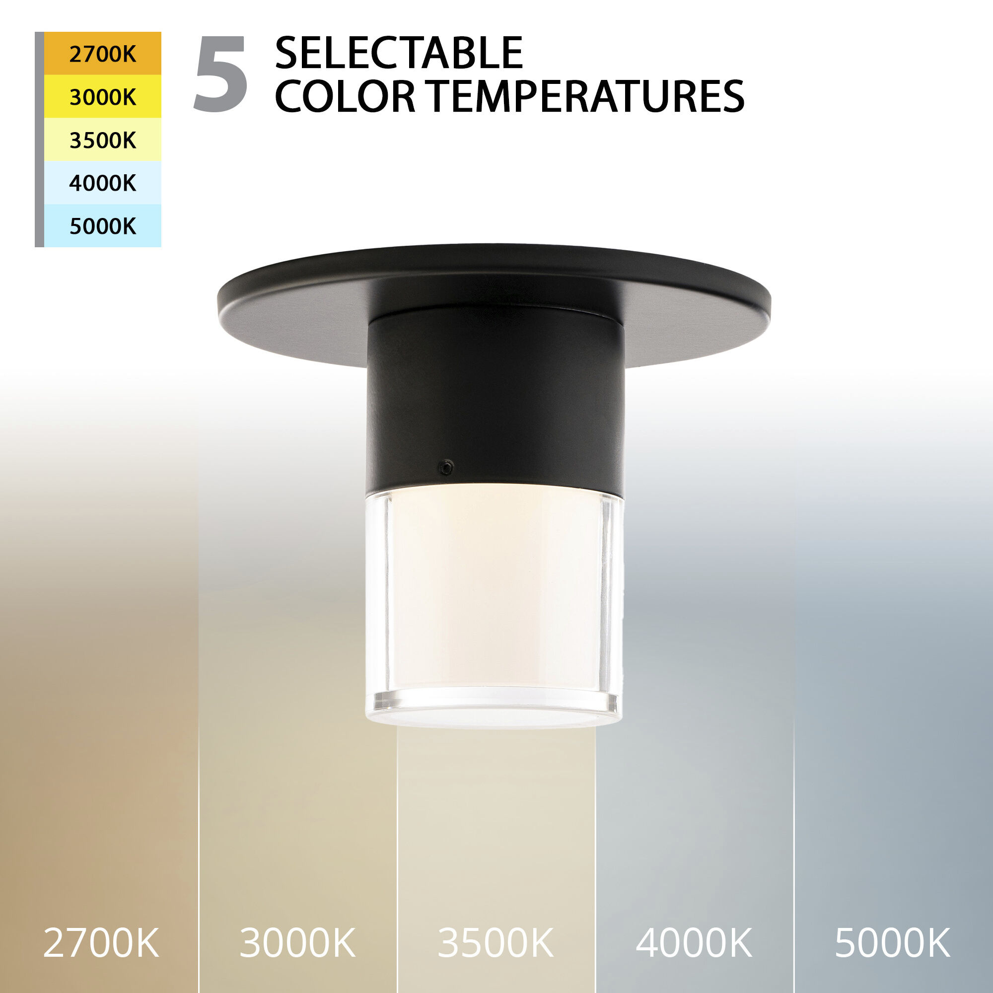 Twist-N-Lite LED 5 inch Black Flush Mount Ceiling Light, WAC Limited