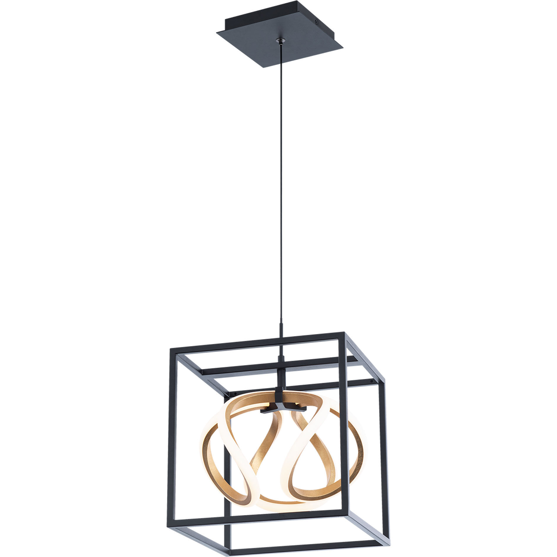 Sinclair 1 Light 10.25 inch Black/Gold Leaf Mini Pendant