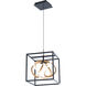 Sinclair 1 Light 10.25 inch Black/Gold Leaf Mini Pendant Ceiling Light, dweLED