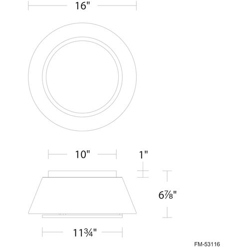 Hailey LED 16 inch Brushed Nickel Flush Mount Ceiling Light, dweLED