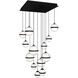 Cyllindra LED 21 inch Black Chrome Chandelier Ceiling Light in Black/Chrome, dweLED
