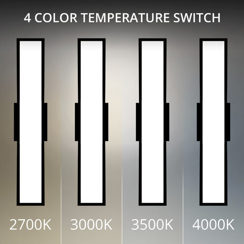 Jordan LED 24 inch Black Outdoor Wall Light in 2700K, dweLED