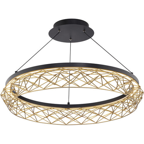 Lacey LED 27.13 inch Black and Gold Pendant Ceiling Light, dweLED