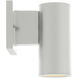 Cylinder LED 6.75 inch White Outdoor Wall Light