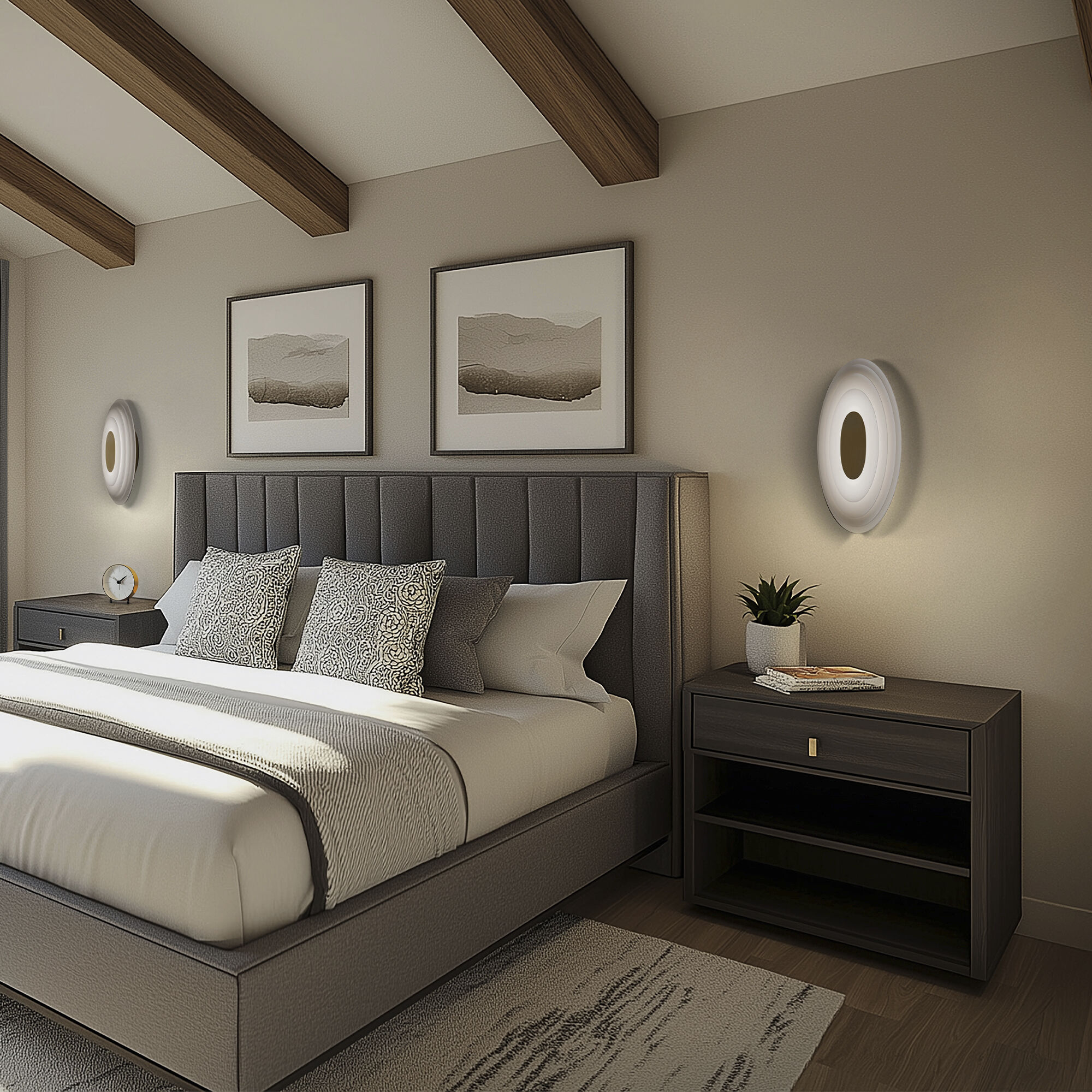 Orbix Wall Sconce Wall Light in 3000K, Aged Brass, dweLED