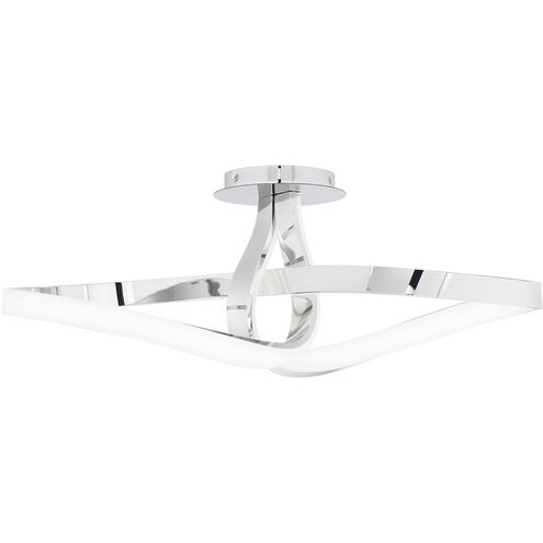 Mobius LED 9.88 inch Chrome Semi-Flush Mount Ceiling Light, dweLED