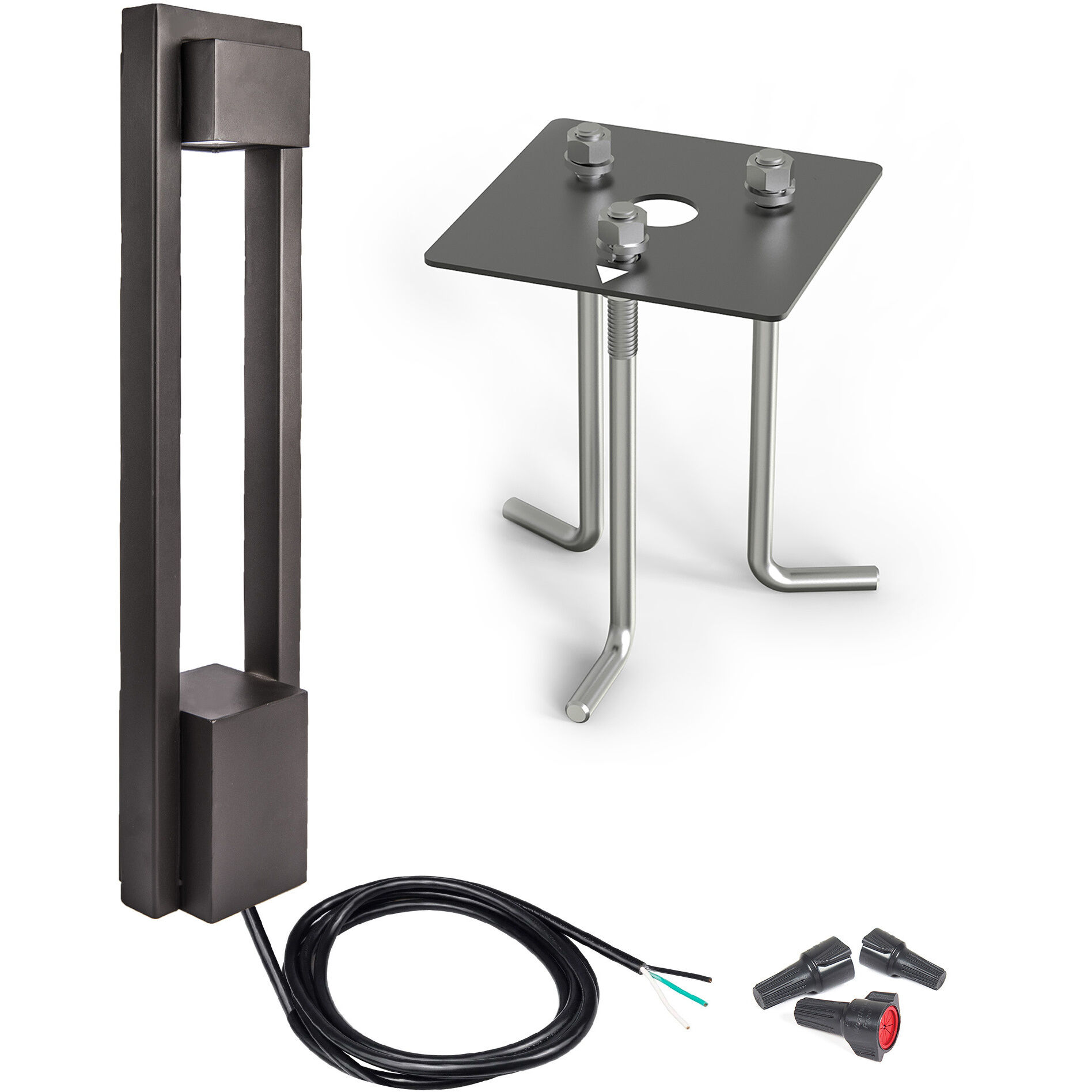 Park 120 12.5 watt Black Bollard Lighting in 3000K, WAC Landscape