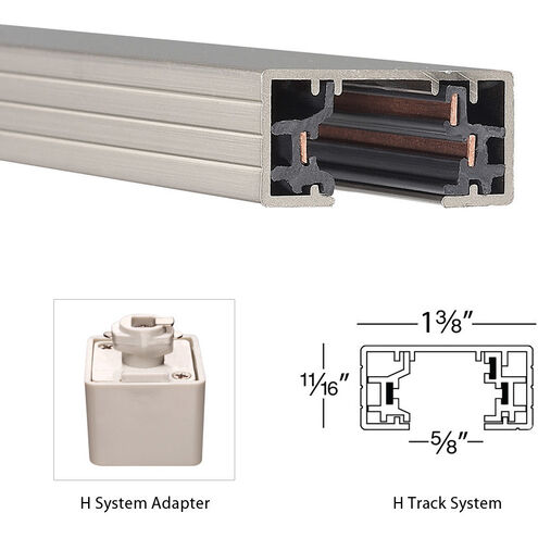 H Track 120 Brushed Nickel Track Component Ceiling Light