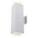 Cube Arch White Sconce Wall Light in Flood, 90, Color Changing, Away From Wall