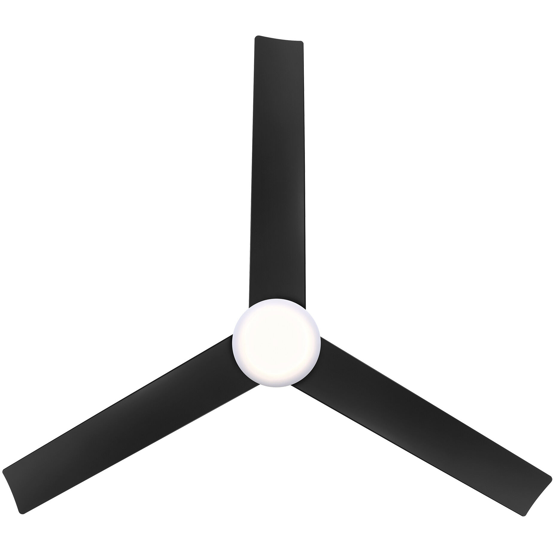 Flair 56 inch Matte Black with Matte White Blades Downrod Ceiling Fan