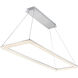Frame LED 16 inch Brushed Aluminum Pendant Ceiling Light in 58in, dweLED