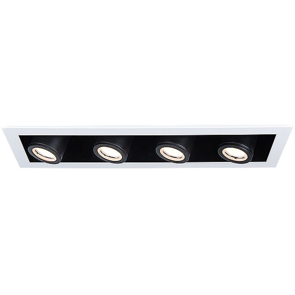 Silo Multiples LED White Black Multiple Recessed Trim in 3500K, White/Black