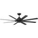 Mocha XL 66 inch Matte Black Downrod Ceiling Fans, Smart Fan