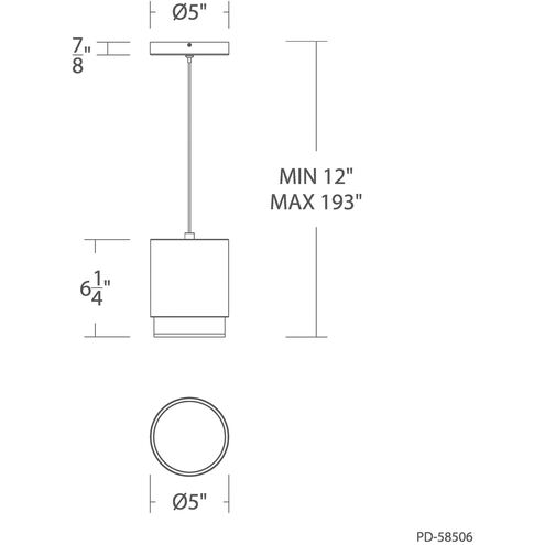 Cloak LED 4.63 inch White Pendant Ceiling Light in 2700K, dweLED