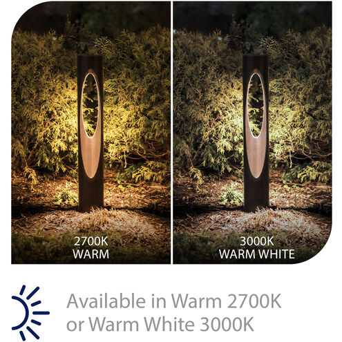 Scoop 12 5.7 watt Black Bollard Lighting in 3000K, WAC Landscape