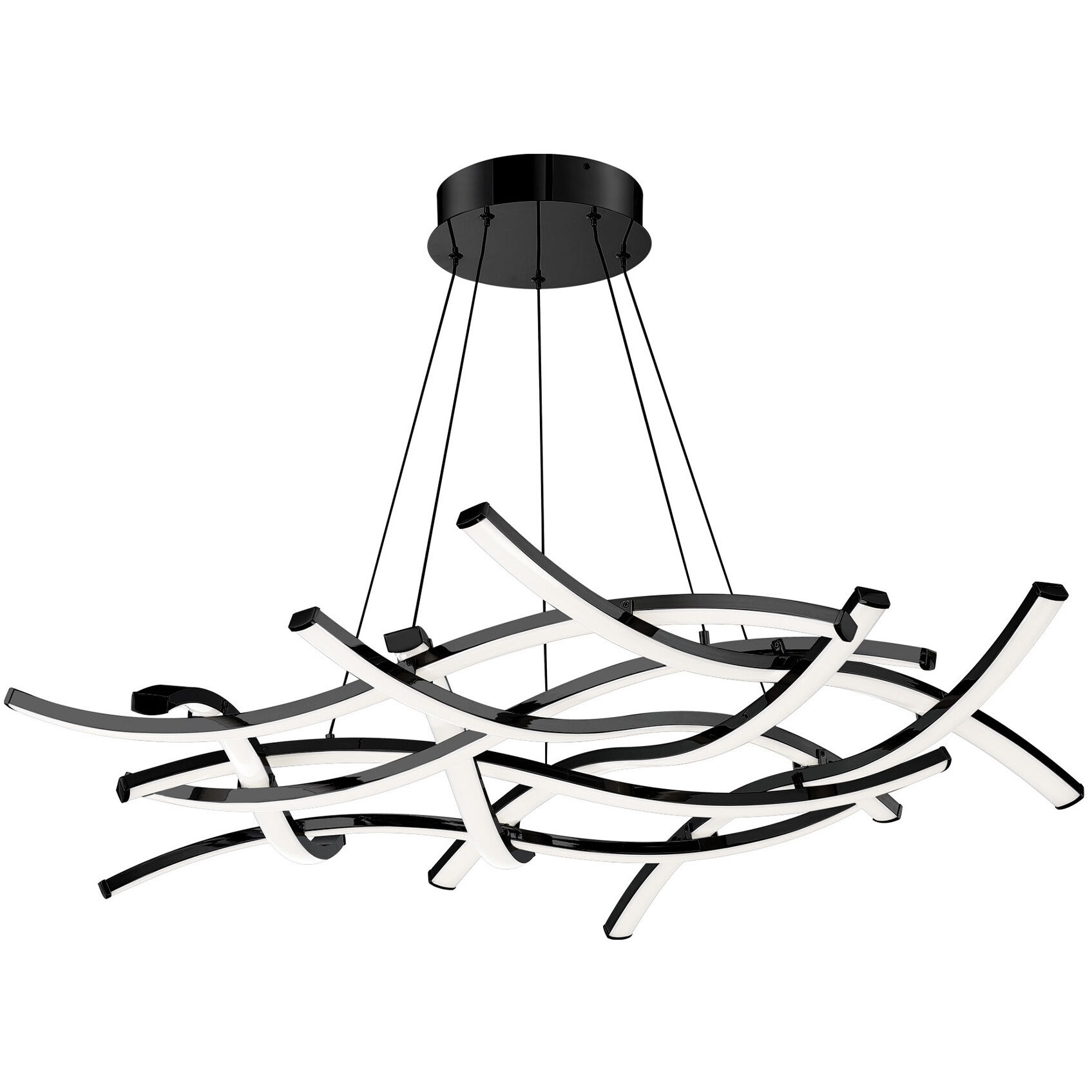 Divergence LED 43.75 inch Black Chandelier Ceiling Light, dweLED