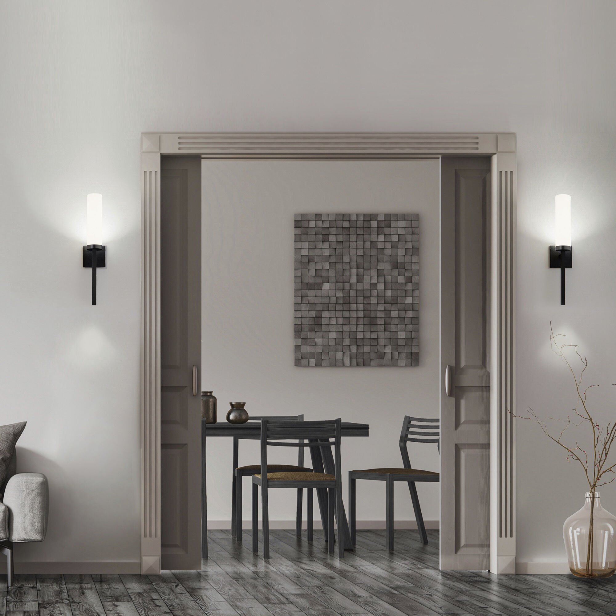 WAC Lighting WS 63322 BK Saltaire 1 Light Black Wall Sconce Wall Light