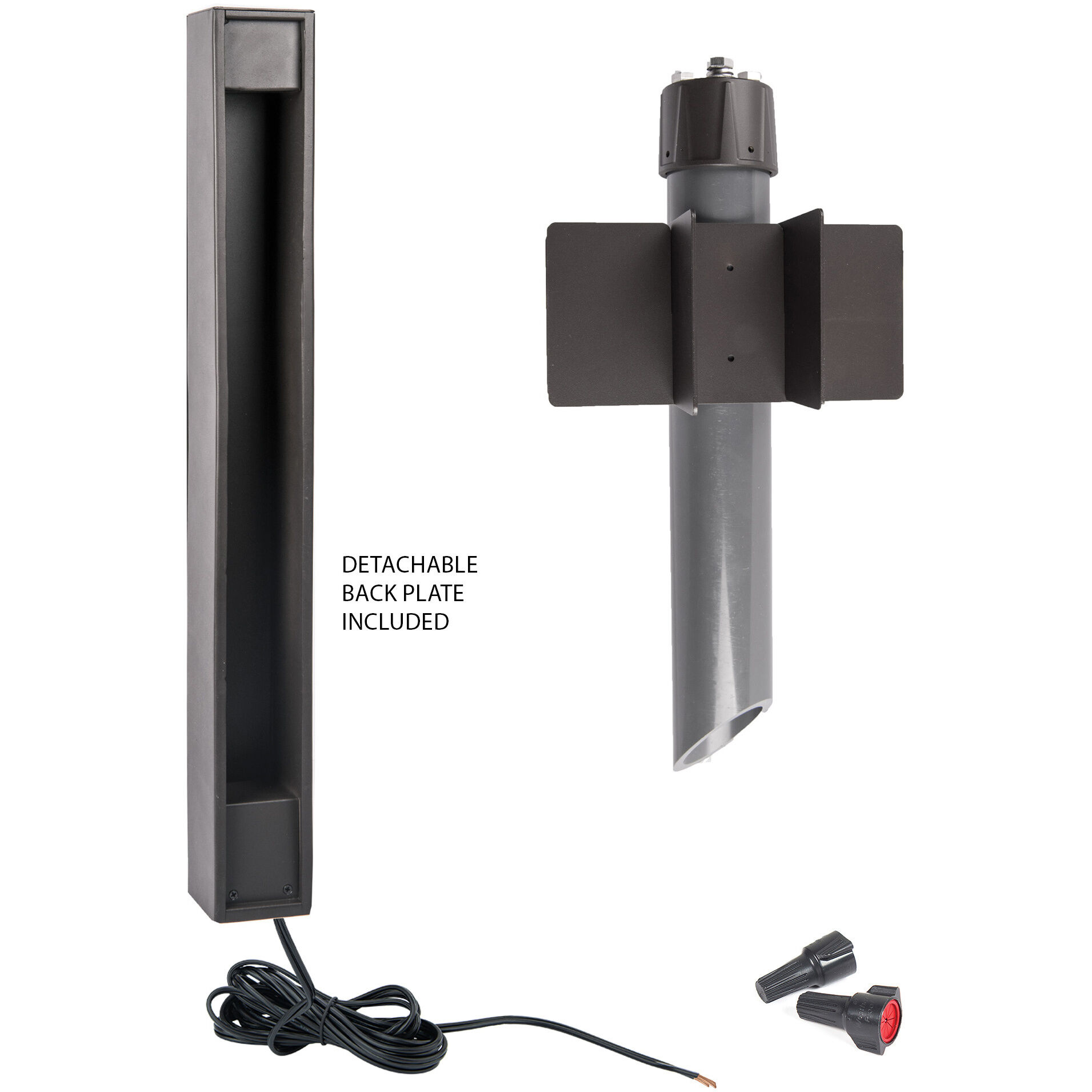 Gate 12 7 watt Black Bollard Lighting in 2700K, WAC Landscape