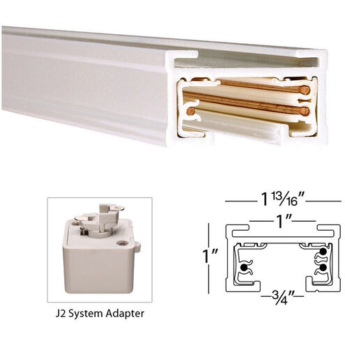J 2-Circuit Track 120 White Track Component Ceiling Light