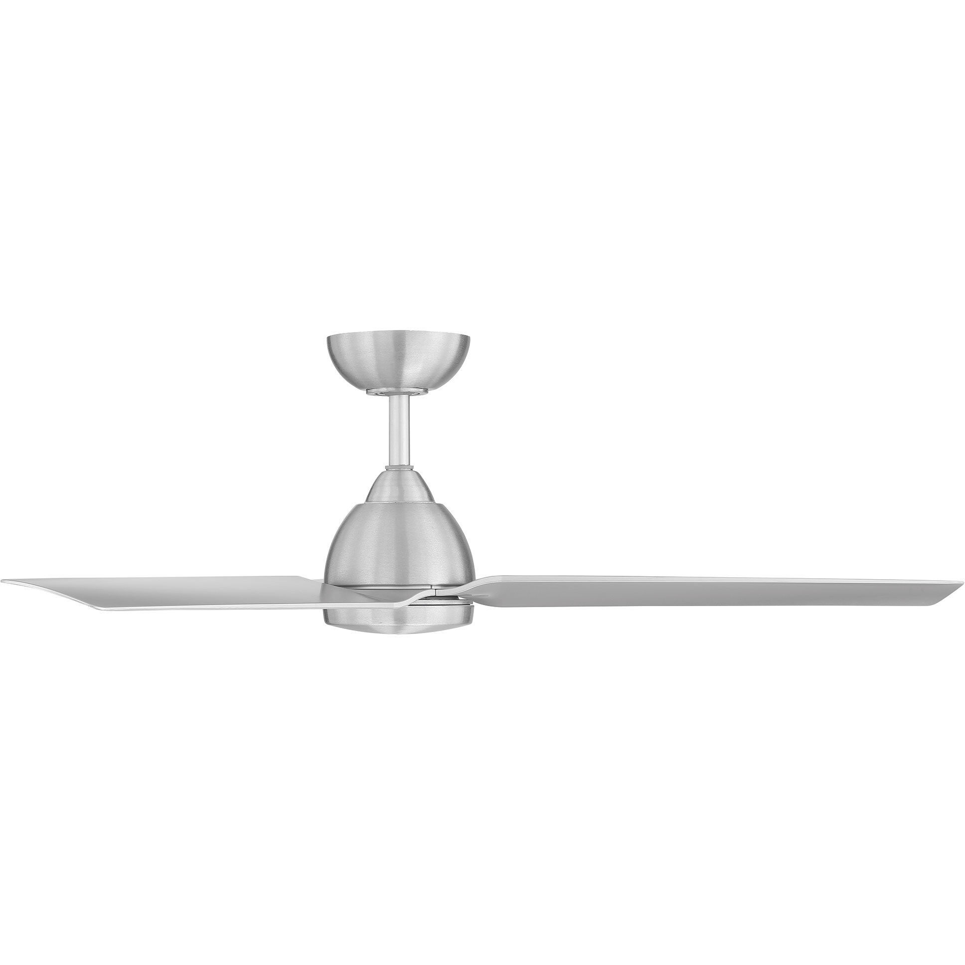 Mocha 54 inch Brushed Aluminum Downrod Ceiling Fans, Smart Fan