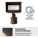 Tyler Solid Brass Coated in Bronze 25 watt LED Spot and Flood Lighting in 3000K, Bronze on Brass, Wall Wash, WAC Landscape