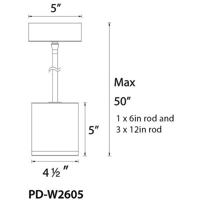 WAC Lighting PD-W2605-BZ Tube LED 5 inch Bronze Mini Pendant WAC Lighting PD-W2605-BZ Tube LED 5 inch Bronze Mini Pendant