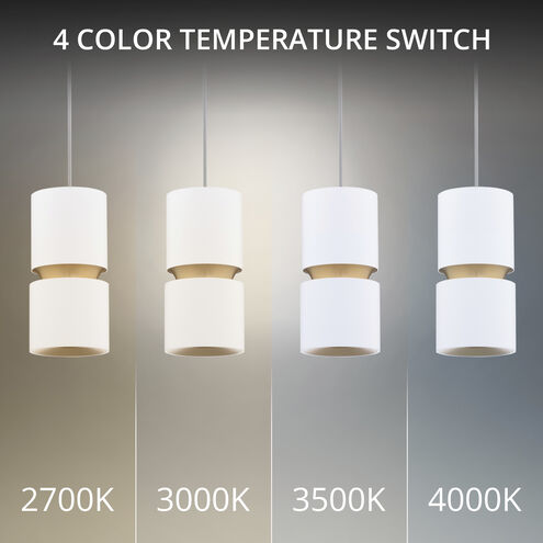 Pedistal LED 6 inch White Pendant Ceiling Light in 2700K, dweLED