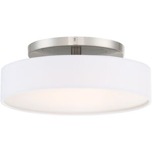 Manhattan LED 14 inch Brushed Nickel Semi-Flush Mount Ceiling Light, dweLED